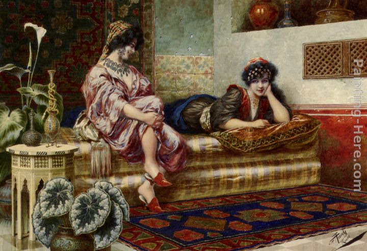 Idle Hours in the Harem painting - Franz Von Defregger Idle Hours in the Harem art painting